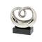 10" Silver Ceramic Modern Abstract Sculpture